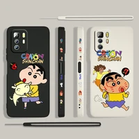 crayon shinchan cartoon cute for xiaomi redmi note 11 11s 10 10s 9 9s 9t 8 8t 7 5 pro 4g 5g liquid left rope phone case cover