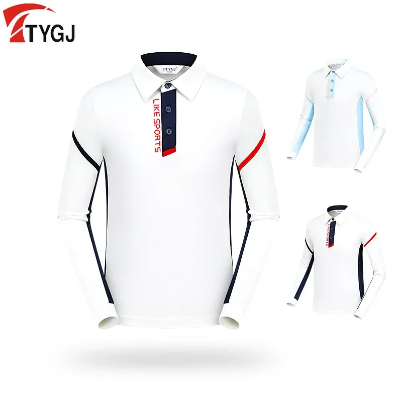Тренировочная футболка для гольфа с длинными рукавами рубашка поло мальчиков и