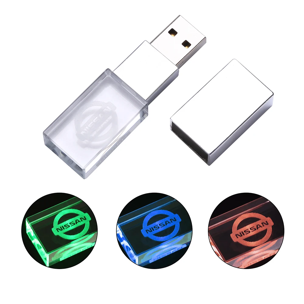 Светодиодный светильник, модный кристаллический USB-накопитель, 64 ГБ, автомобильный подарок, карта памяти, бесплатный индивидуальный логотип, ручка-накопитель, внешний накопитель U-диск, 32 ГБ (art.: 3920cb092efec) - 3920cb092efec