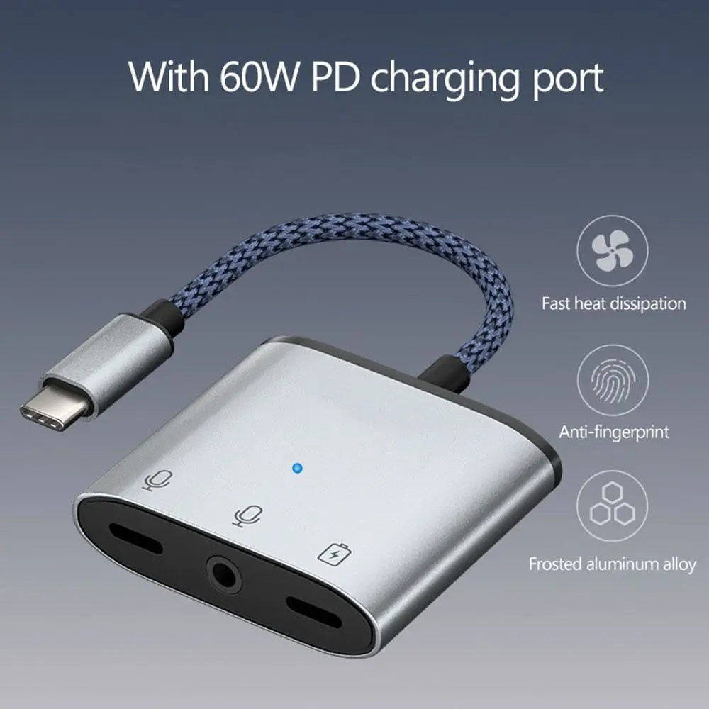 

Переходник из алюминиевого сплава с USB C на 3,5 мм для быстрой зарядки