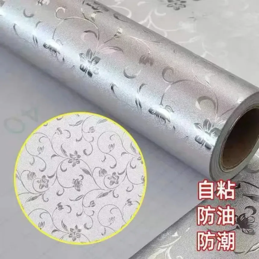

Самоклеящиеся обои для кухни, самоклеящиеся водонепроницаемые влагостойкие обои из алюминиевой фольги, для обновления столешниц и шкафов