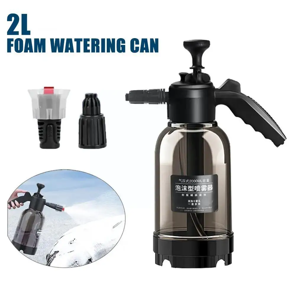

2L Nozzle Hand Pump Foam Sprayer Car Wash Handheld Foam Snow Washer Car Can Spray Foam Tool Cleaning Watering Bottle A3O6