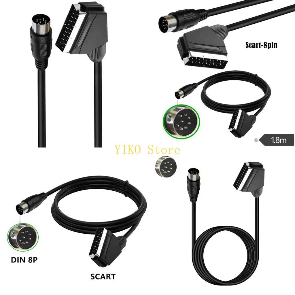 Фото K32C Scart 8pin RGBS AV кабель гибкие куртки из ПВХ для стабильной передачи сигнала №1