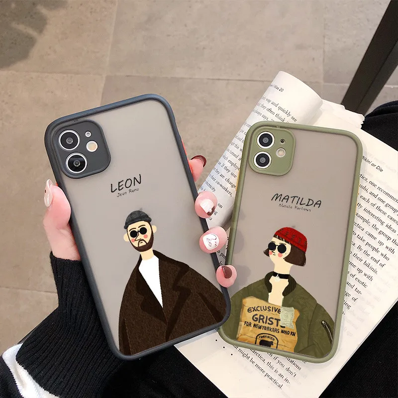 Мультяшный чехол для телефона Killer Leon Uncle Girl iPhone 11 12 13 Pro MAX SE 2022 XR X XS 7 8 6Plus жесткая