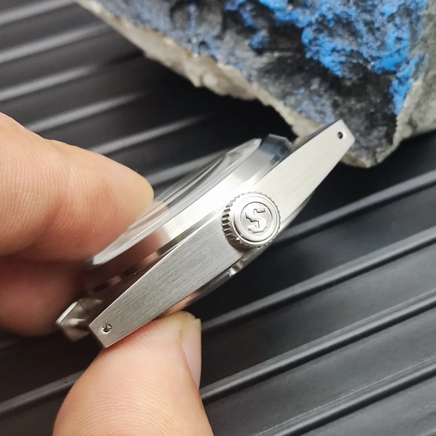 38MM Men's Watch Case for Japanese NH35 Movement Sapphire Glass Brushed Stainless Steel Case Fashion