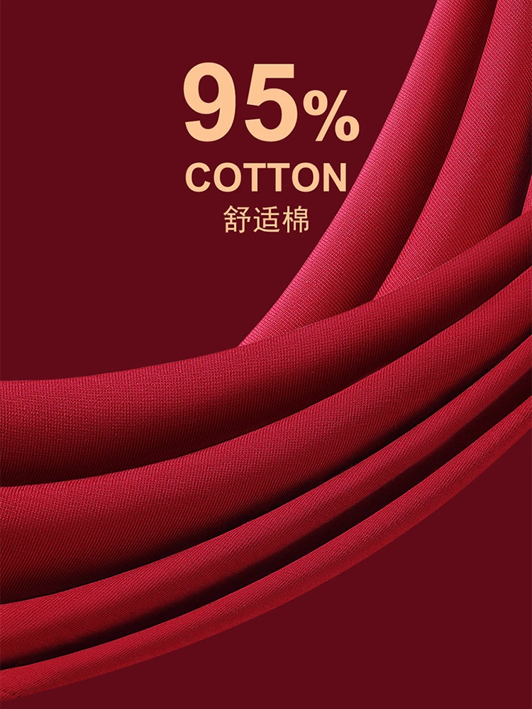 Year of Fate Men's Cotton Red Underwear Wedding Gift Plus size Boxer Trunks Shorts