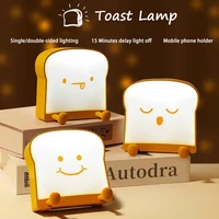 creative toast led night light usb rechargeable dimmable night lamp for bedroom children room decor birthday gifts kids toys