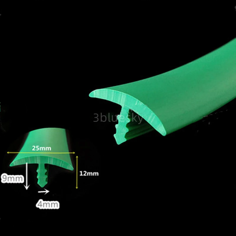 

Rubber T Strip Glass Metal Wood Panel Edge Encloser Shield Car Cable Cover Solar Photovoltaic Panels Sealing Strip 25x12mm Green