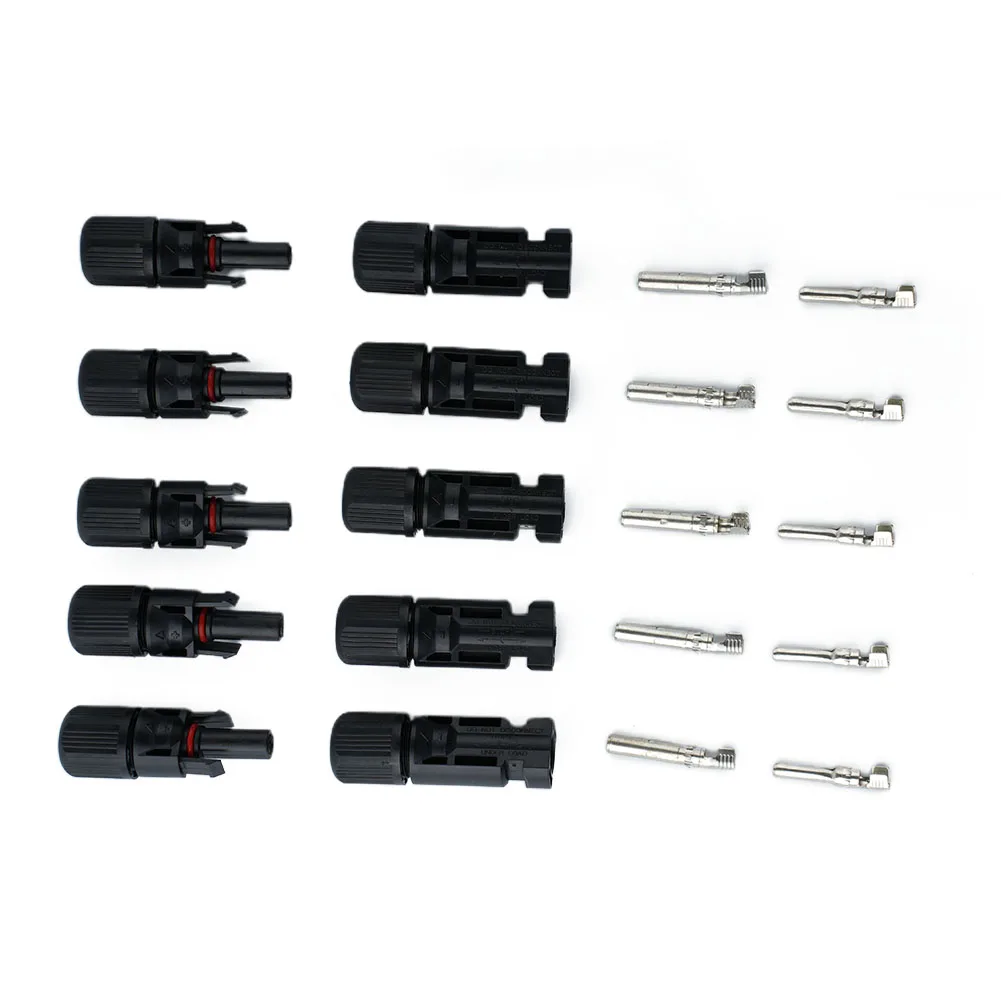 

5 Pair Of Solar Connector Solar Solar Plug Cable Connectors (male And Female) For Solar Panels And Photovoltaic Systems