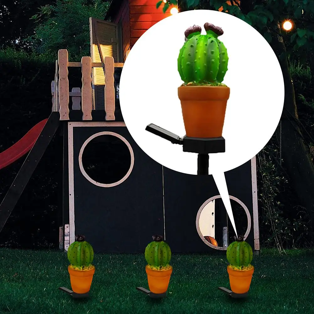 

Outdoor Led Solar Ground Plug Lamp Ip44 Waterproof Imitation Pineapple Cactus Landscape Garden Light