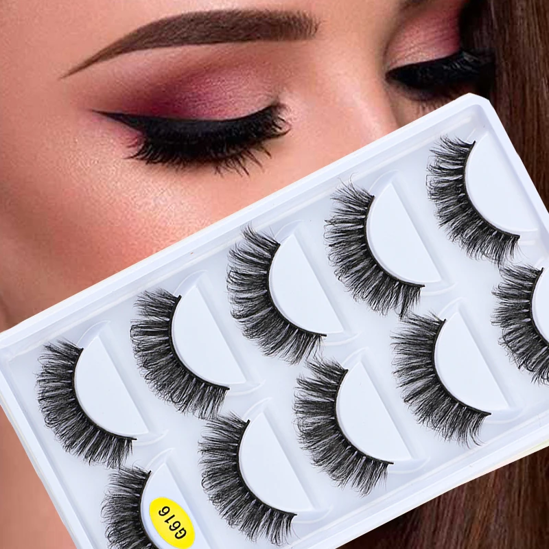 

Faux Lashes 3/5 Pairs 3D Mink Lashes Russian Volume Stripes Dramatic False Eyelashes Fluffy Thick Handmade Fake Lashes Extension