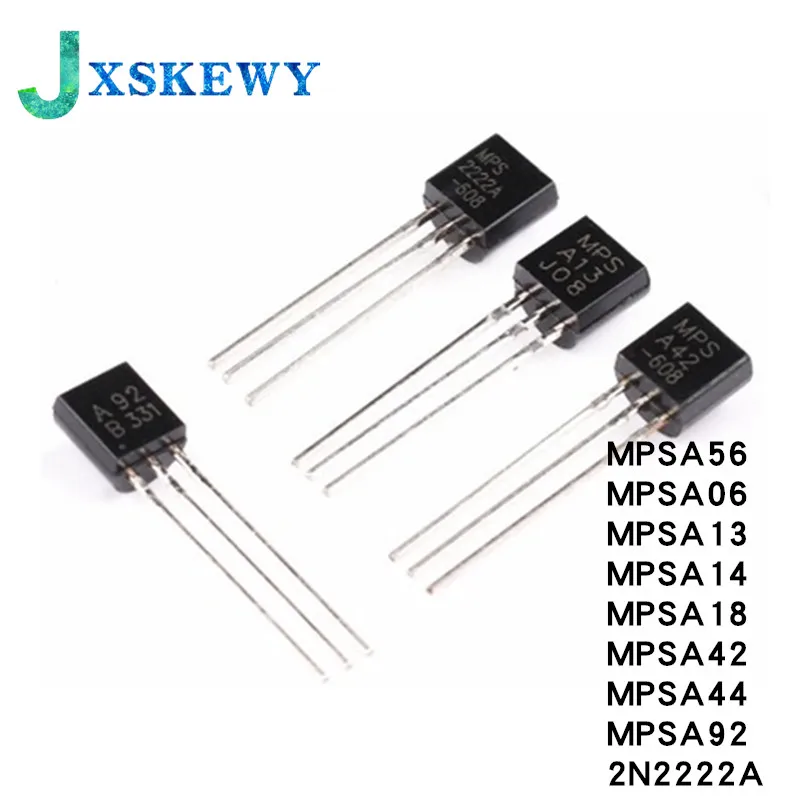 100 шт., MPSA56 TO92 A56 TO-92 транзистор MPSA06 MPSA13 MPSA14 MPSA18 MPSA44 MPSA42 MPSA92 A06 A13 A14 A18 A44 A42 A92 2N2222A