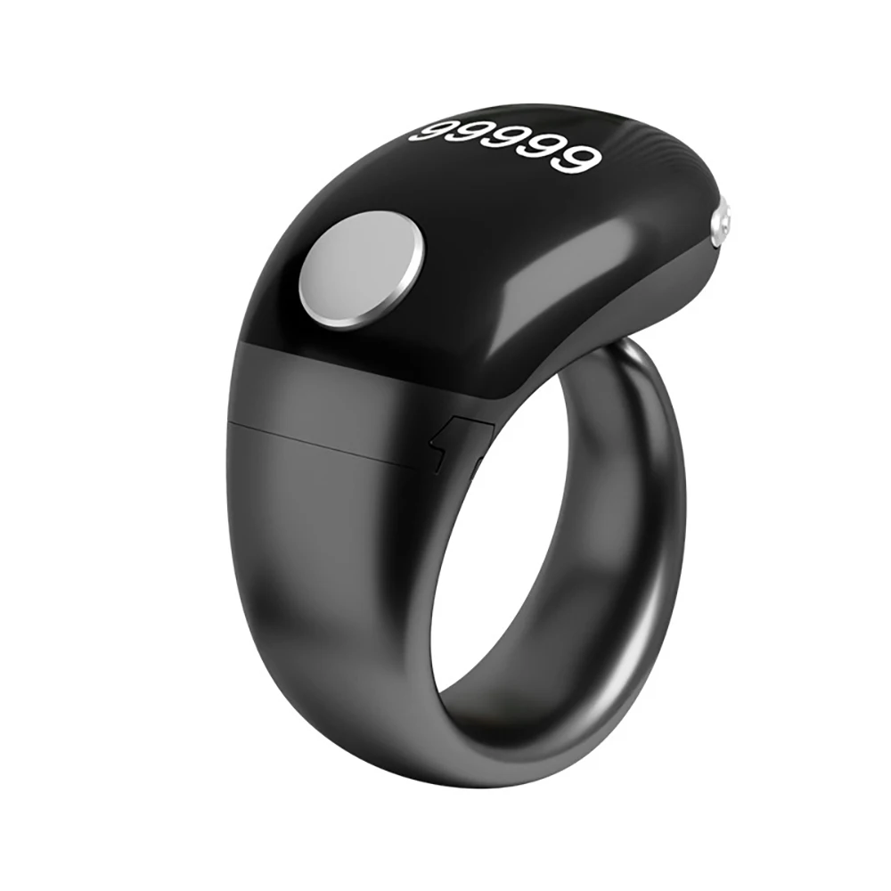 

Tasbih Tally Counter Type-C Перезаряжаемый таймер Мусульманское кольцо Зикра Кнопочный счетчик Время молитвы OLED-дисплей Вибропоминание