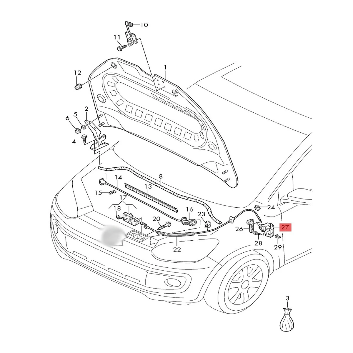 Новый черный LHD капот с ручкой и кронштейном для VW Golf 5 6 GTI Plus Passat B6 B7 CC Jetta Eos Tiguan