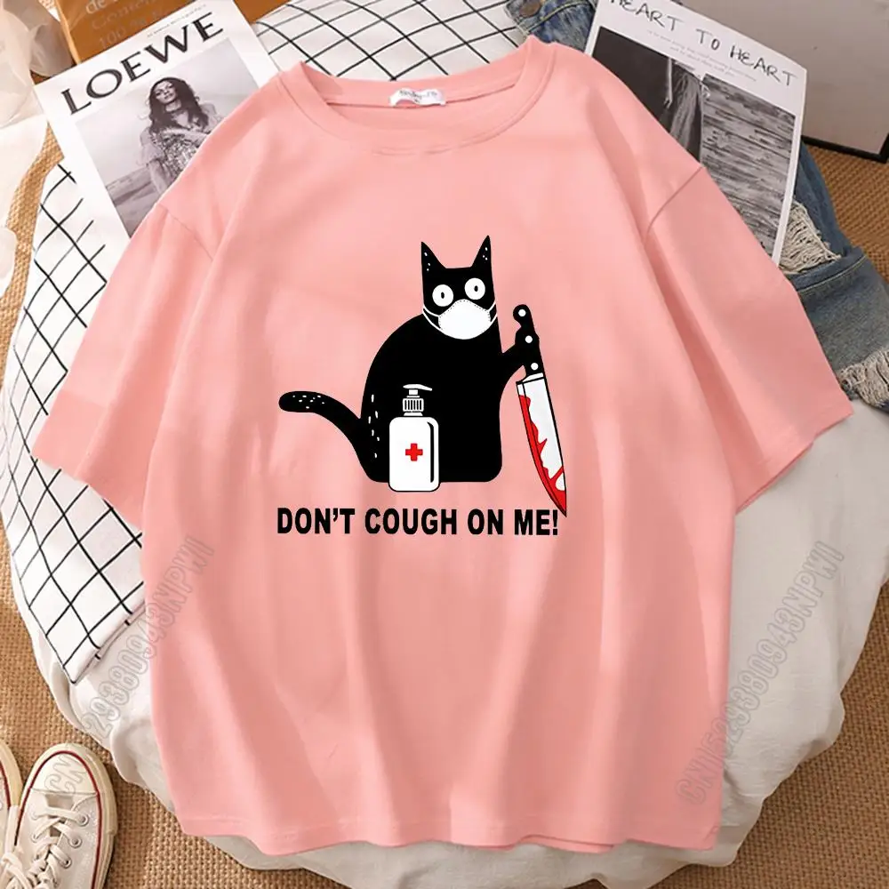 

Don't Cough On Me Black Cat Printing Mens T-Shirts Chic Casual Tee Hip Hop Nice Cotton T Shirts Harajuku Fit T Shirt Man