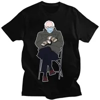 Men's Bernie Sanders Inauguration Meme T Shirt Grumpy Sanders Mittens Funny Summer 100% Cotton Casual T-Shirt Women Top Tee