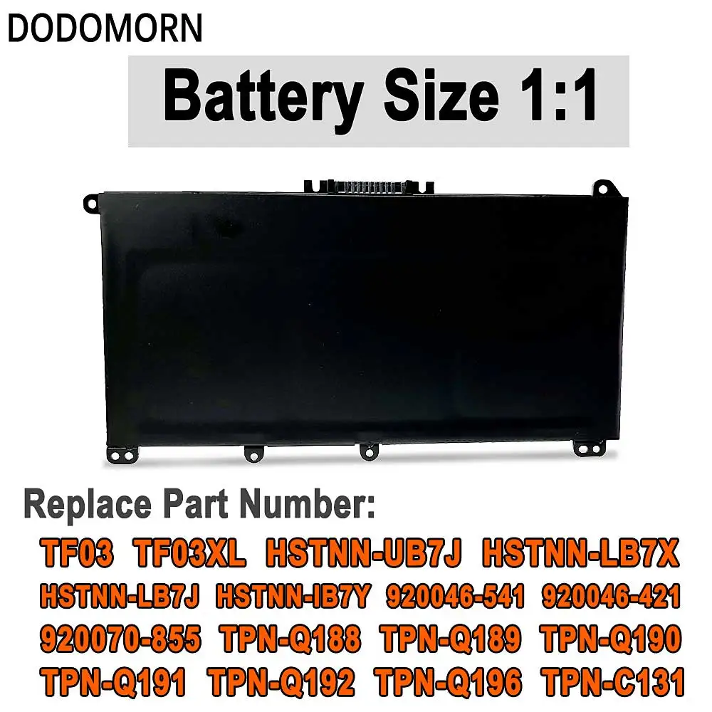 Новый аккумулятор DODOMORN TF03XL для HP Pavilion 15-CC 14-bf033TX 14-bf108TX 14-bf008TU HSTNN-UB7J TPN-Q188 TPN-Q189 TPN-Q190