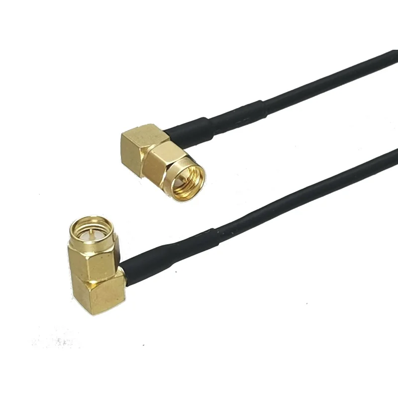 

1Pcs RG174 SMA Male Plug Right angle to SMA Male plug RA Connector RF Coaxial Jumper Pigtail Cable For Radio Antenna 4inch~10M