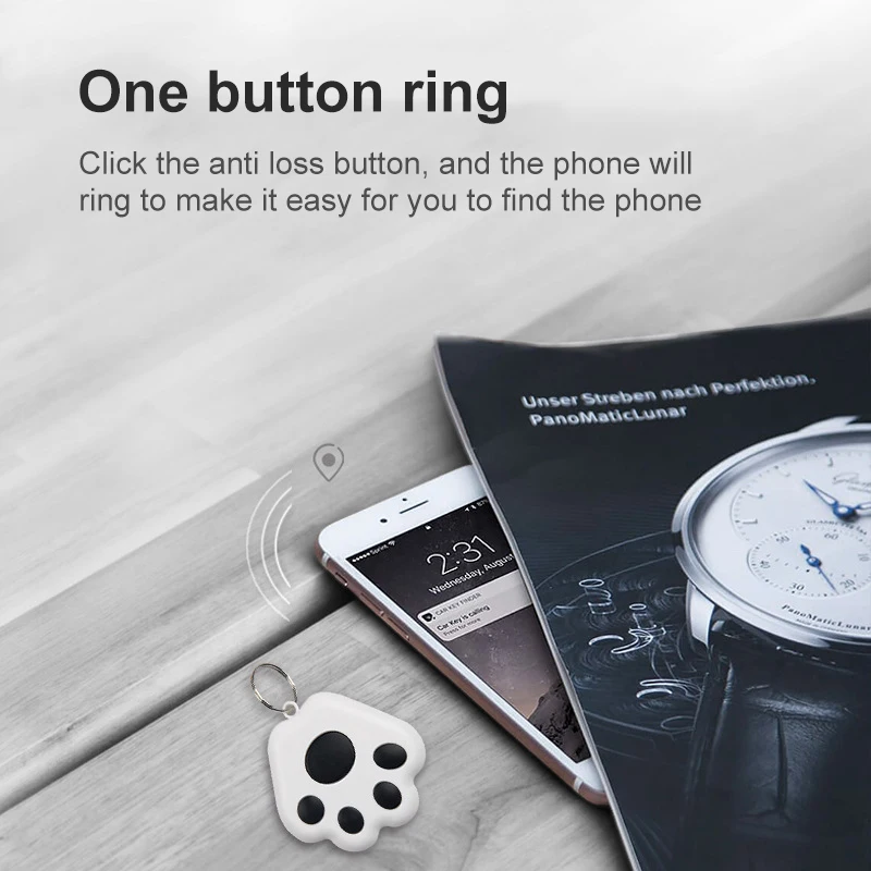 

Hot Sale Smart Anti-lost Device Dog Paw Bluetooth Tracking Locator Bluetooth 5.0 Low Power Mobile Phone Two-way Alarm