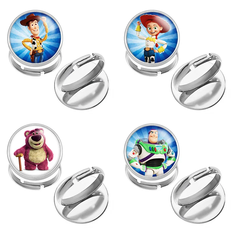 

Disney Pixar Stainless Steel Photo Glass Cabochon Ring Adjustable Gift J1800