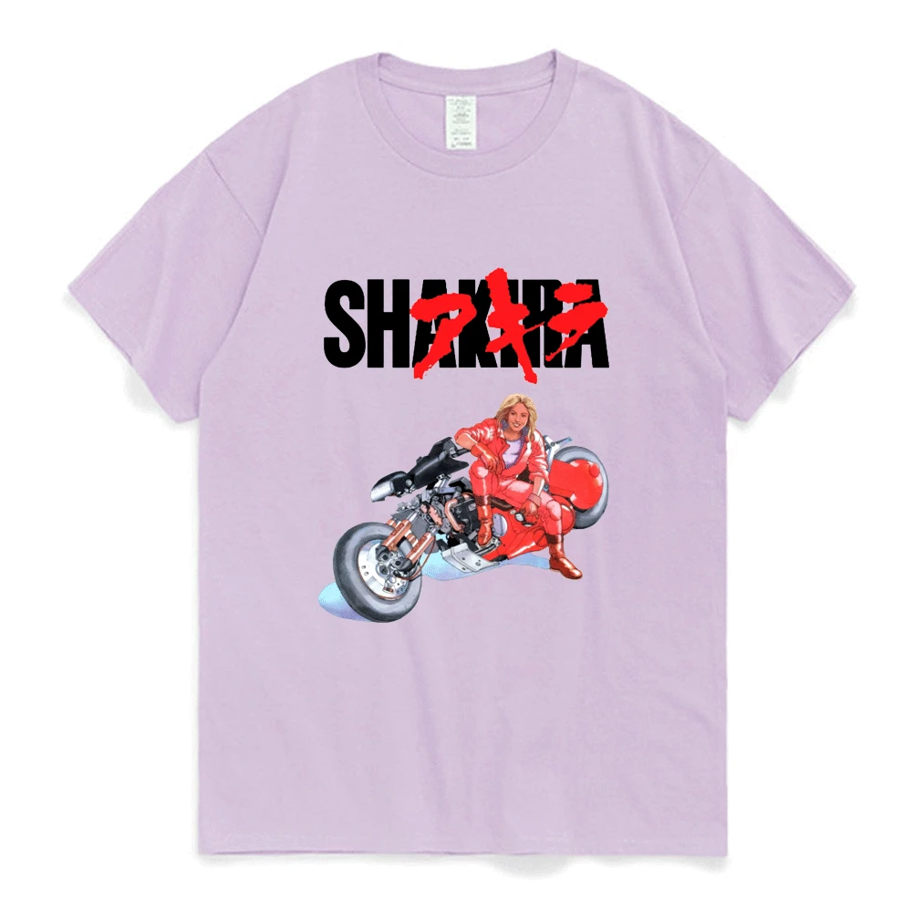 Shakira T Shirt Akira Shotaro Kaneda Motorcycle Japan Anime T-shirts Tokoyo Funny Oversized Streetwear Tee Shirt Men Women Tops images - 6
