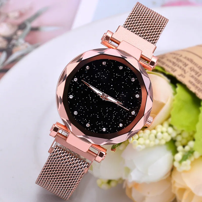 

Vibrato explosions Milan strap magnet watches ladies starry sky watches online celebrity lazy women watches wholesale