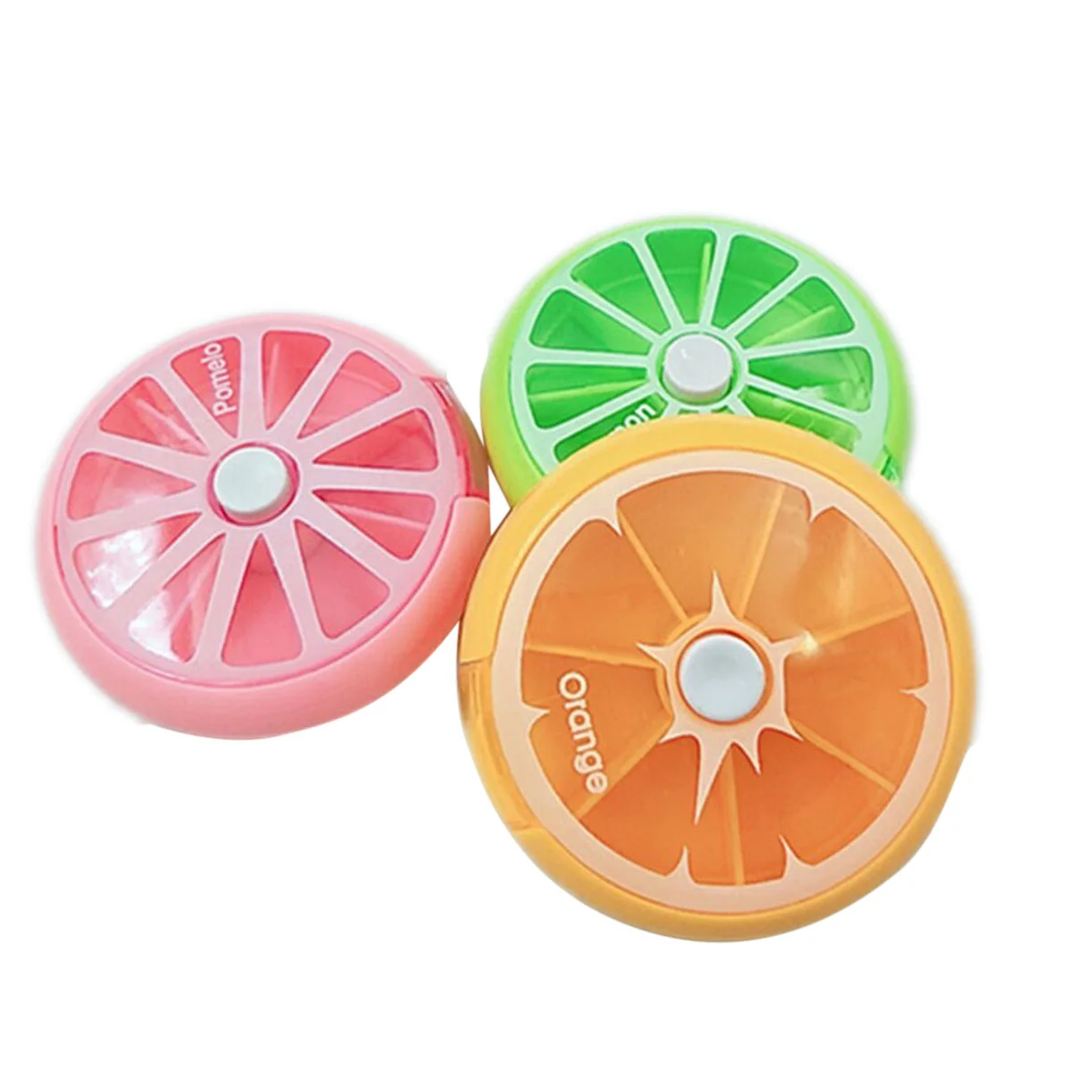 

3pcs Box 7 Slot Portable Multi-functional Round Box for Vitamins Capsules