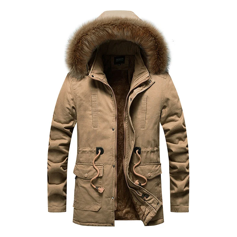 2022 New Men's Casual Fashion Jackets Mens Autumn Winter Parkas Fur Heated Coats Male Warm Cotton Jackets Windproof Outwear Men