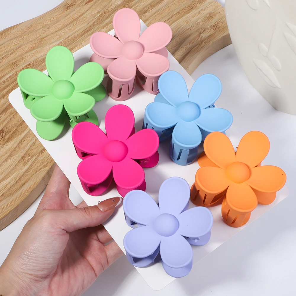 Flower Hair Clips Plastic Non-slip Strong Hold Grip Hair Jaw Clip For Girls Women Cute Hair Accessories