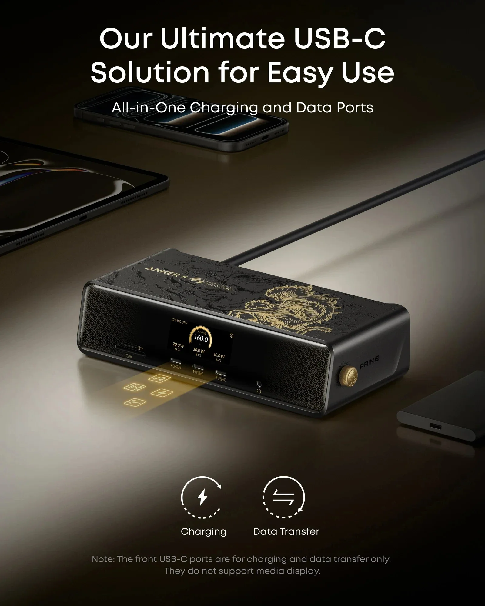 Фото Док-станция Anker Prime (14-в-1, три дисплея, DisplayLink) с DL7400, издание Anker × Black Myth: Wukong №1