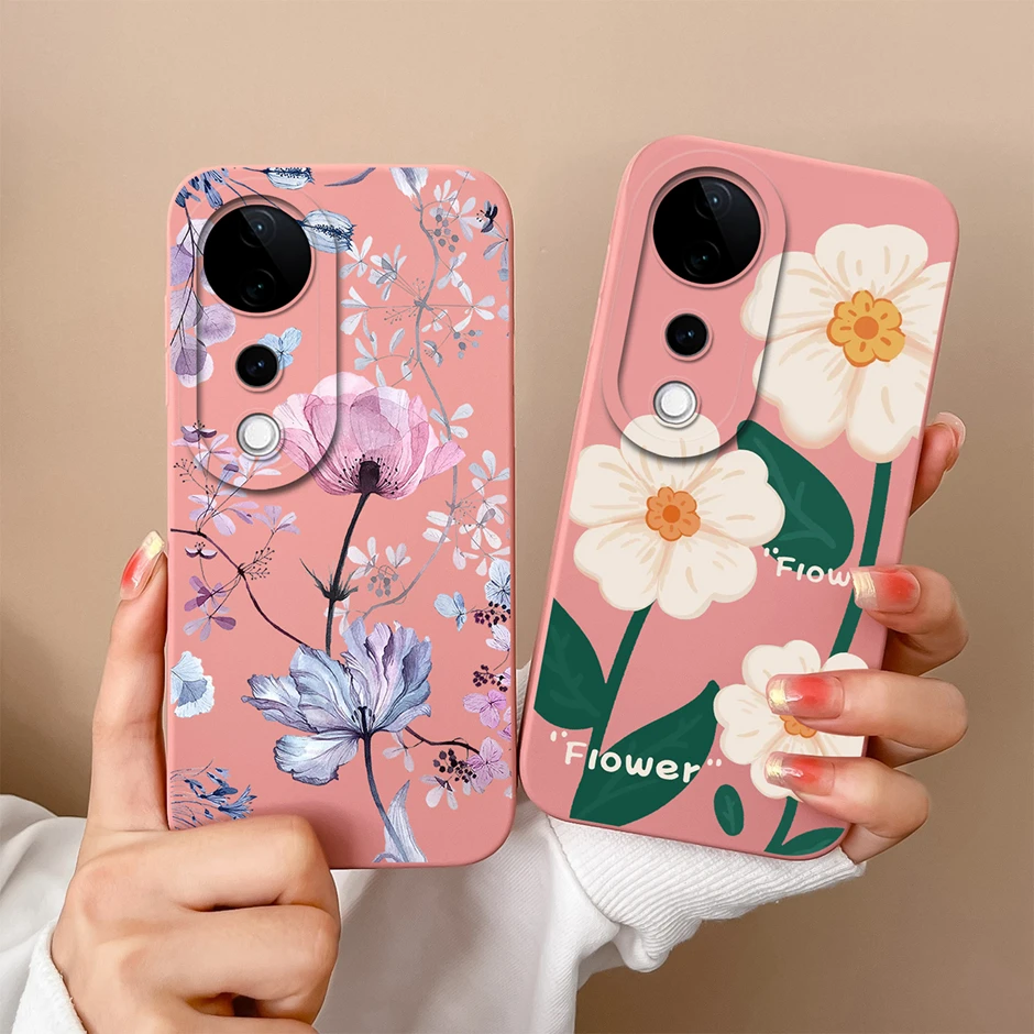 ДЛЯ Vivo V40 Pro SE Lite Женская яркая силиконовая Мягкая Противоударная телефонная