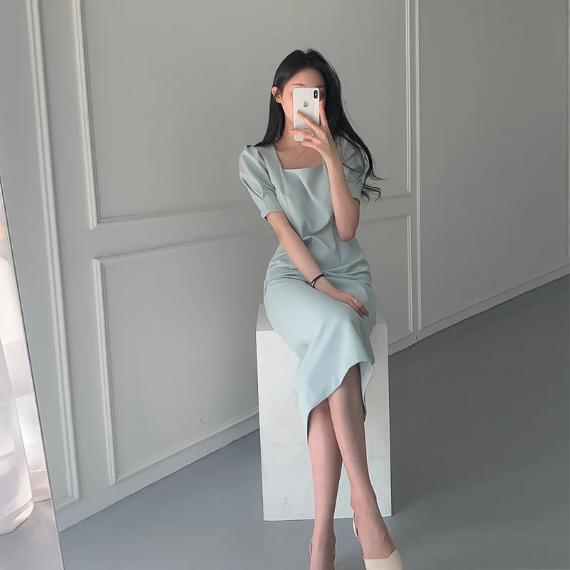 Женское винтажное платье облегающее офисное для вечевечерние лето 2022 | Женская