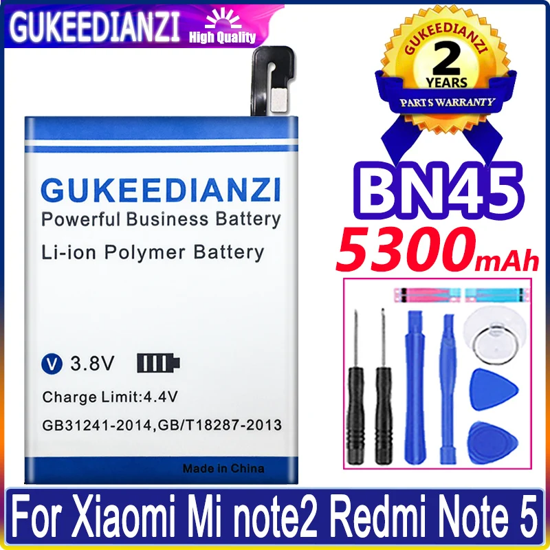 

Аккумулятор для Xiao Mi BN45 5300 мАч, батареи для Xiaomi Mi Note2 Note 2 для Redmi Note 5 Note5 BN 45 + Бесплатные инструменты