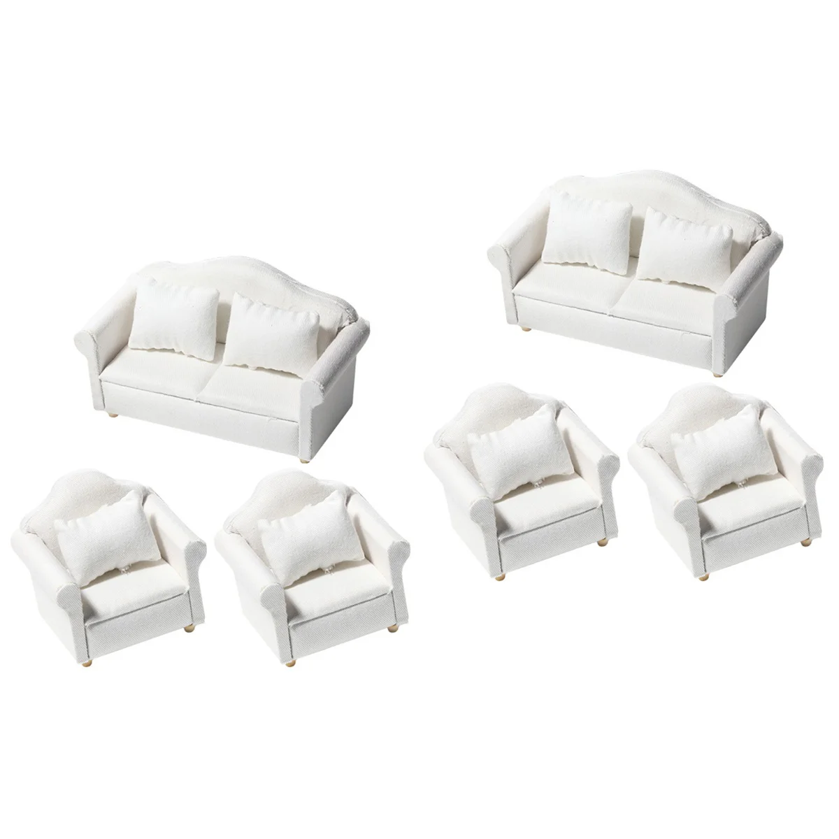 

2 Sets House Furniture Mini Decoration Sofa Houses Prop Accessory Decorative Tiny Couch Model