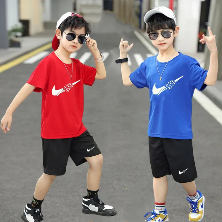 Boys Summer Suits Handsome Short-Sleeved Kids Quick-Drying Sports Suit Children's Sportswear Casual Middle-Aged Children