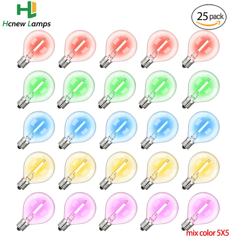 

25/15/10/6 шт., G40, фотолампа, разноцветная фотолампа, E12, фотолампа 220 В, 110 В, водонепроницаемая, для помещений, декоративная фотолампа, фотолампа для фестона