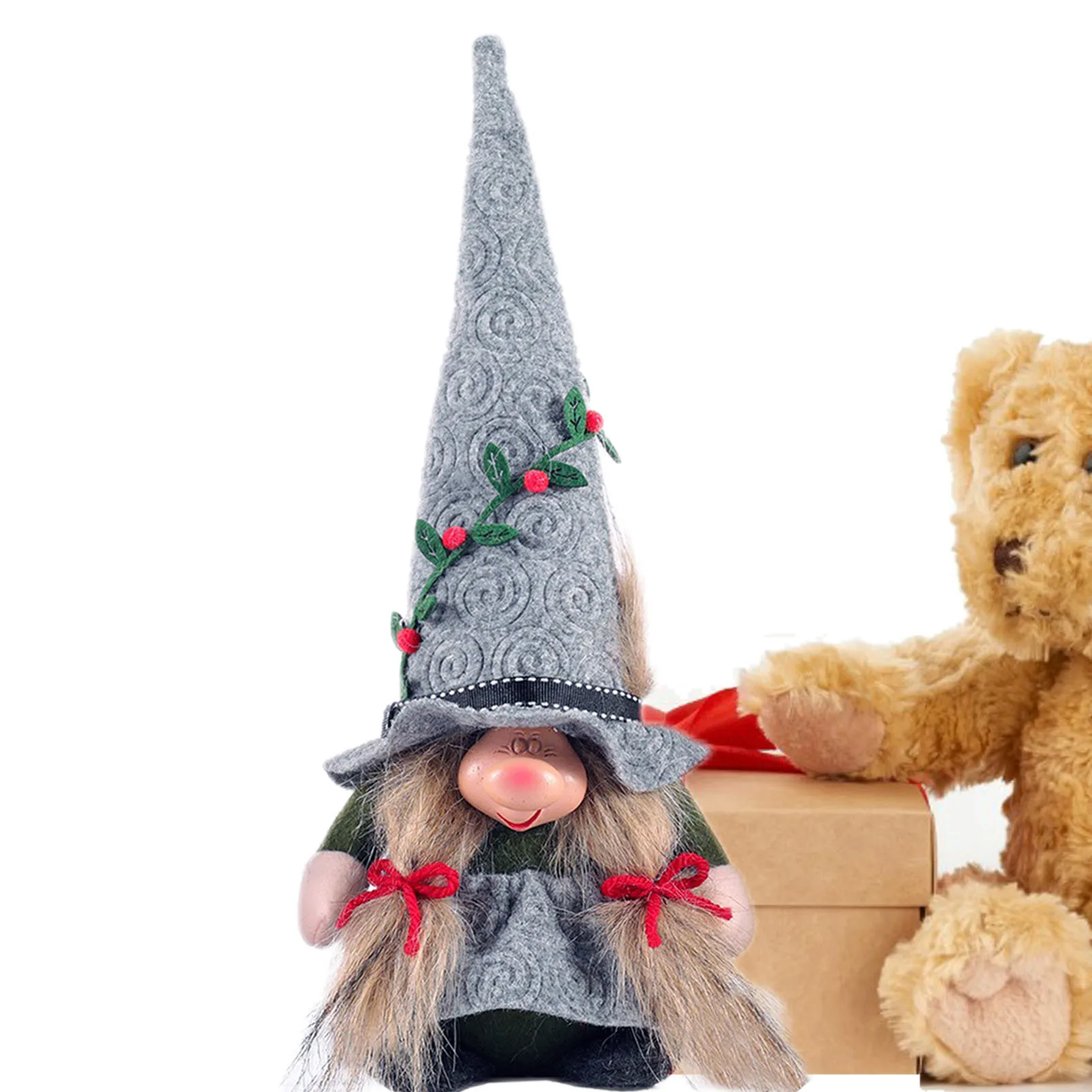 

Зимние гномы ручной работы, Безликие украшения гнома, милая кукла гномов с шапкой и оплеткой, скандинавские куклы ручной работы, плюшевые эл...