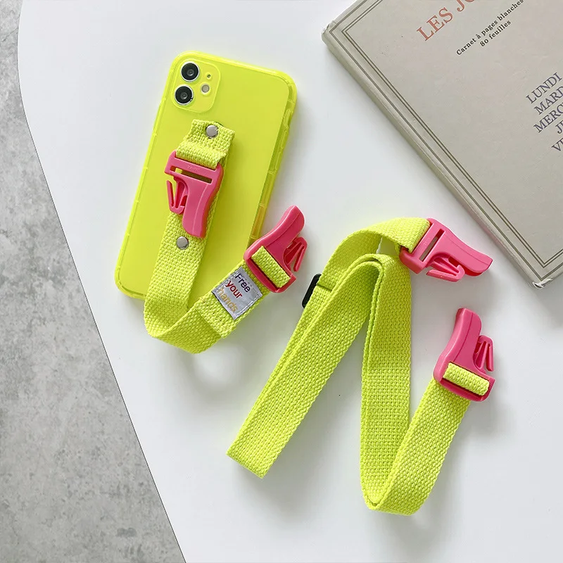 

Adjustable For Iphone 11 Case Crossbody Smartphone for Iphone 13 Pro Max Case Webbing Mobile Phones Lanyard Portable Wrist Strap
