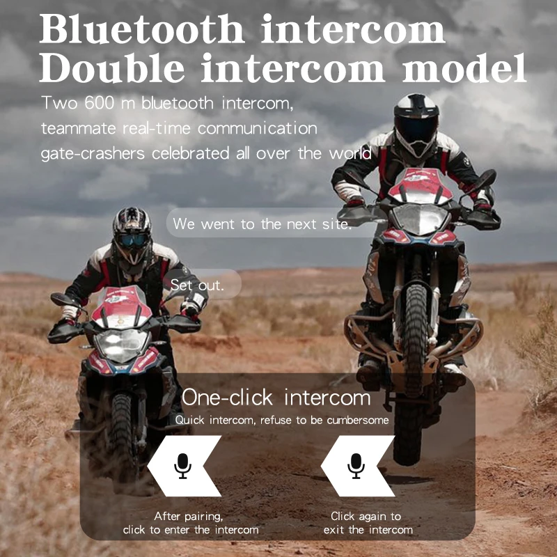 Фото Мотоциклетная гарнитура X15 pro, 600 м, Bluetooth, IP67, 1200 мА · ч №5