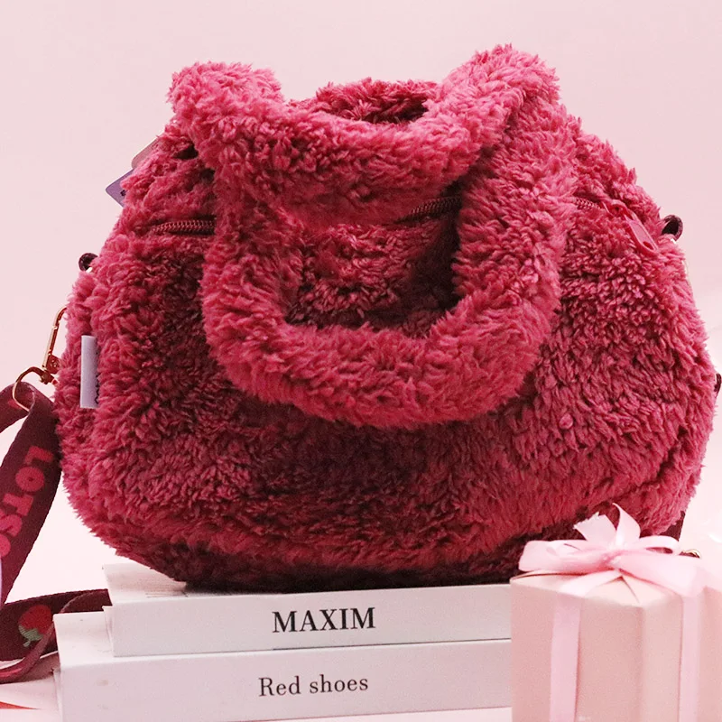 Фото Плюшевый рюкзак Kawaii Disney Lotso Bear Toy Story, новая милая мультяшная сумка через плечо, мягкая сумка-игрушка для девочек и женщин №3