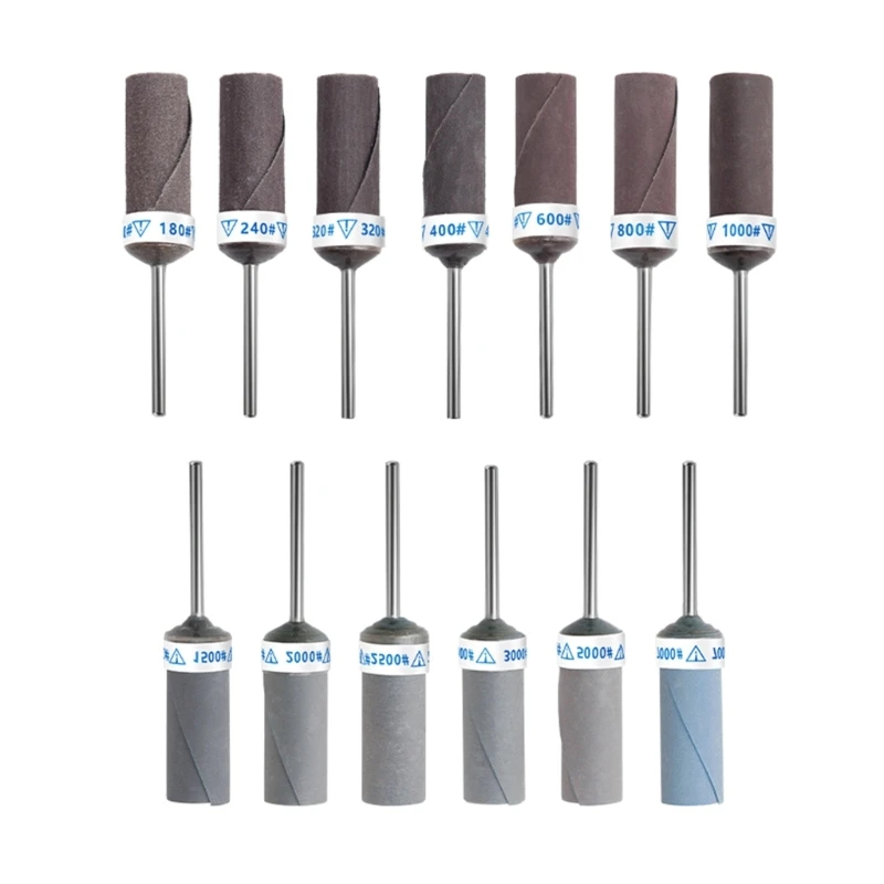 

13Pc 2.35mm Shank Grit 180-7000 Wet Dry Sandpaper Sanding Bar Rod Stick Polishing Grinding Heads For Grinder Rotary Tool