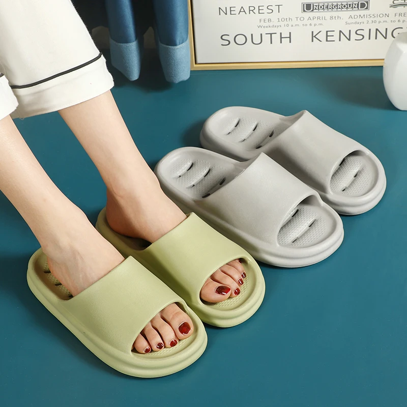 

ChuulGorl 2022 New Thick Platform Slippers Eva Summer Beach Home Soft Sandals Leisure Female Indoor Bathroom Anti-slip Shoes
