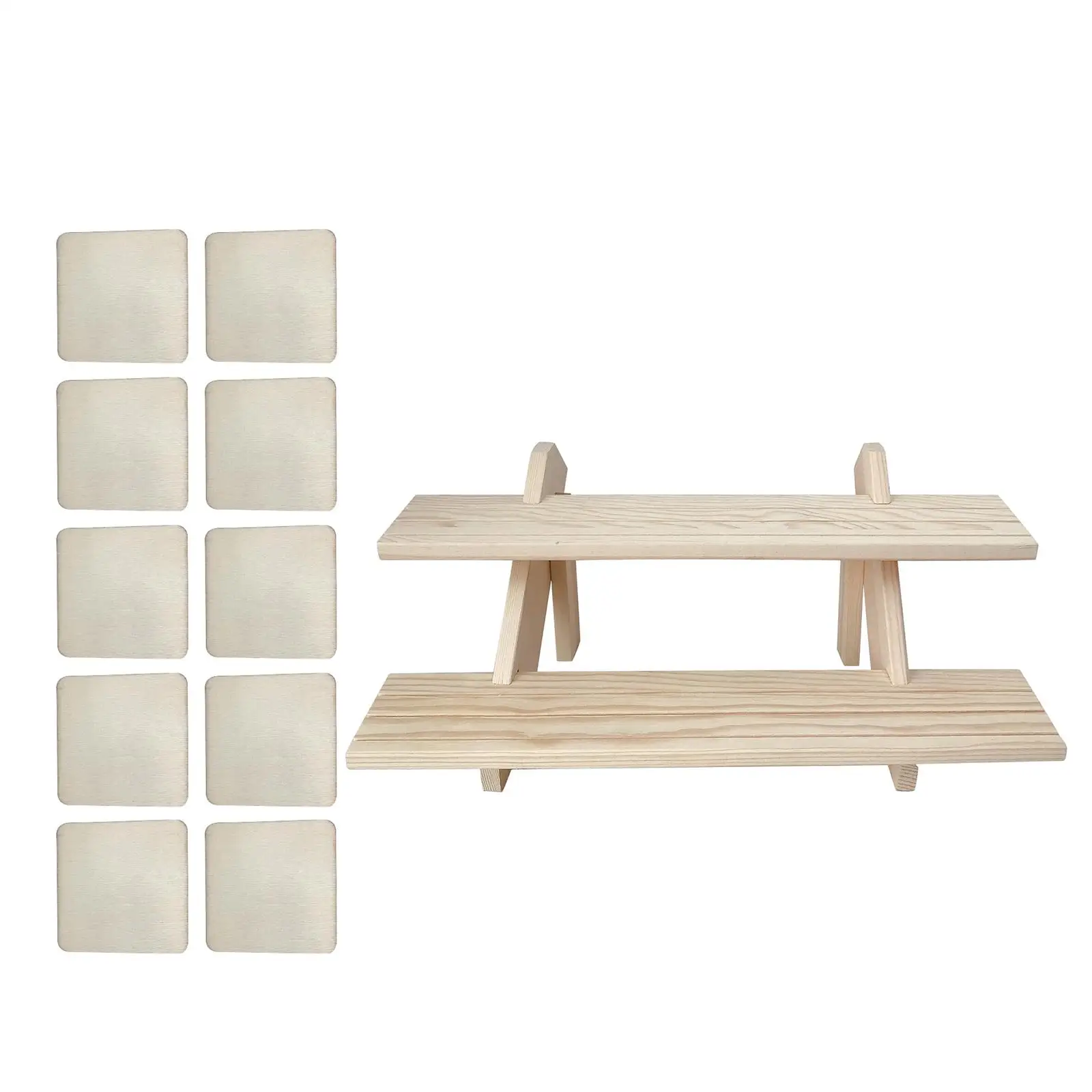 

Wooden Nail Art Display Rack Shelves 2 Steps Easy to Assemble Detachable