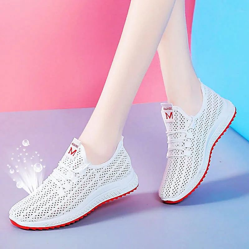 Old Beijing Cloth Shoes Women's Shoes  Pumps Casual Work Shoes Mesh Surface Shoes Soft Bottom Dancing Mom Sports Shoes Non-Slip