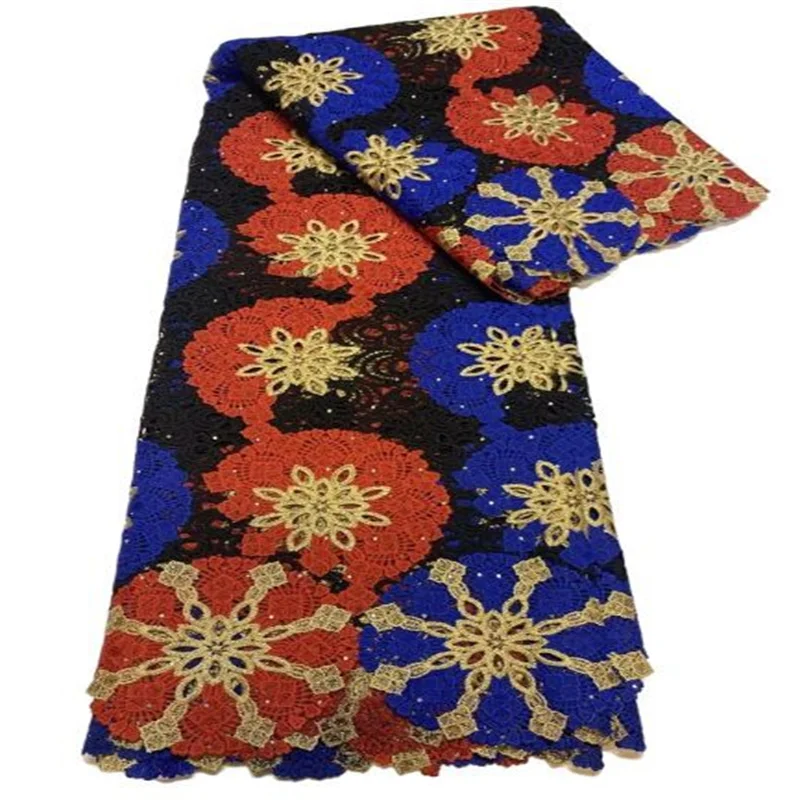 

Африканская французская кружевная ткань с разноцветными камнями 2023, высококачественный водорастворимый кружевной материал для свадебного платья в нигерийском стиле