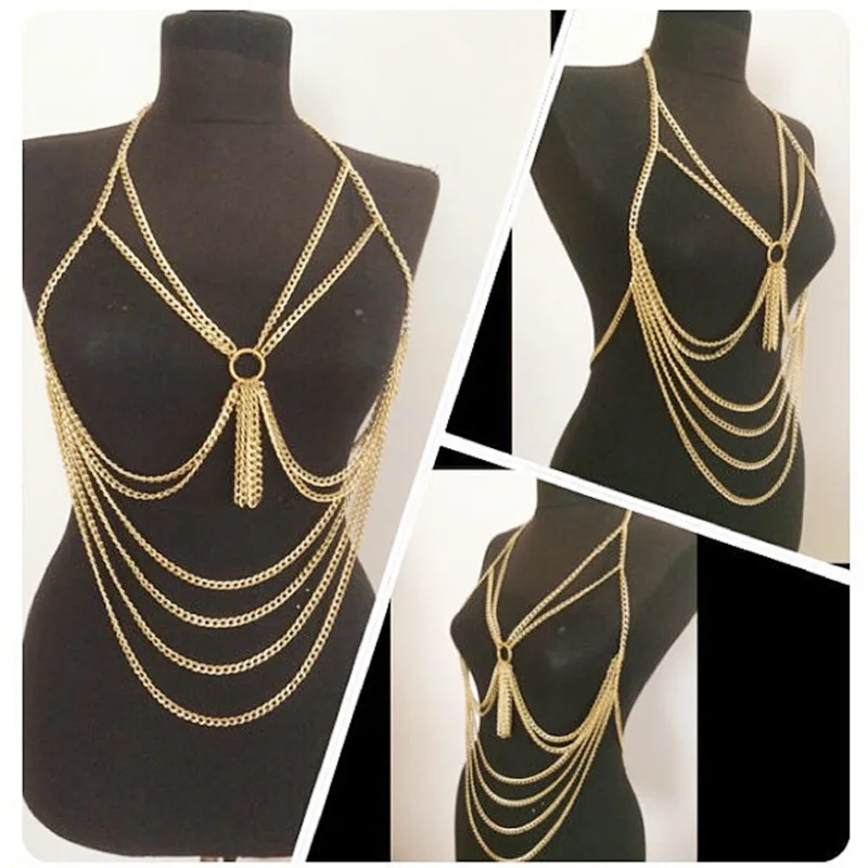 

B00756 New Style Women Sexy Body Chain Chains Jewelry Three Colors Can Choose