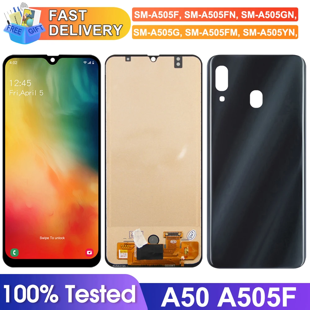 A50 A505 A505F Замена экрана дисплея для Samsung Galaxy ЖК-дисплей Цифровой сенсорный экран с