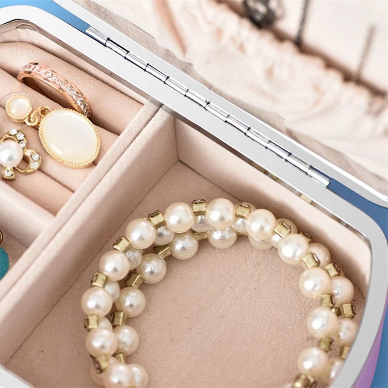 Simple Portable Jewelry Box Ring Earrings Necklace Korea Jewelry Box Fashion Storage Box Jewellery Box Jewelry Boxes For Women
