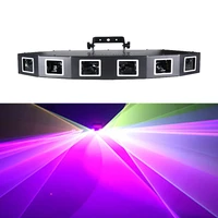 dj full color lasers 6 eyes fan shaped laser light dmx sound control line scanning effect stage lighting projector for disco bar