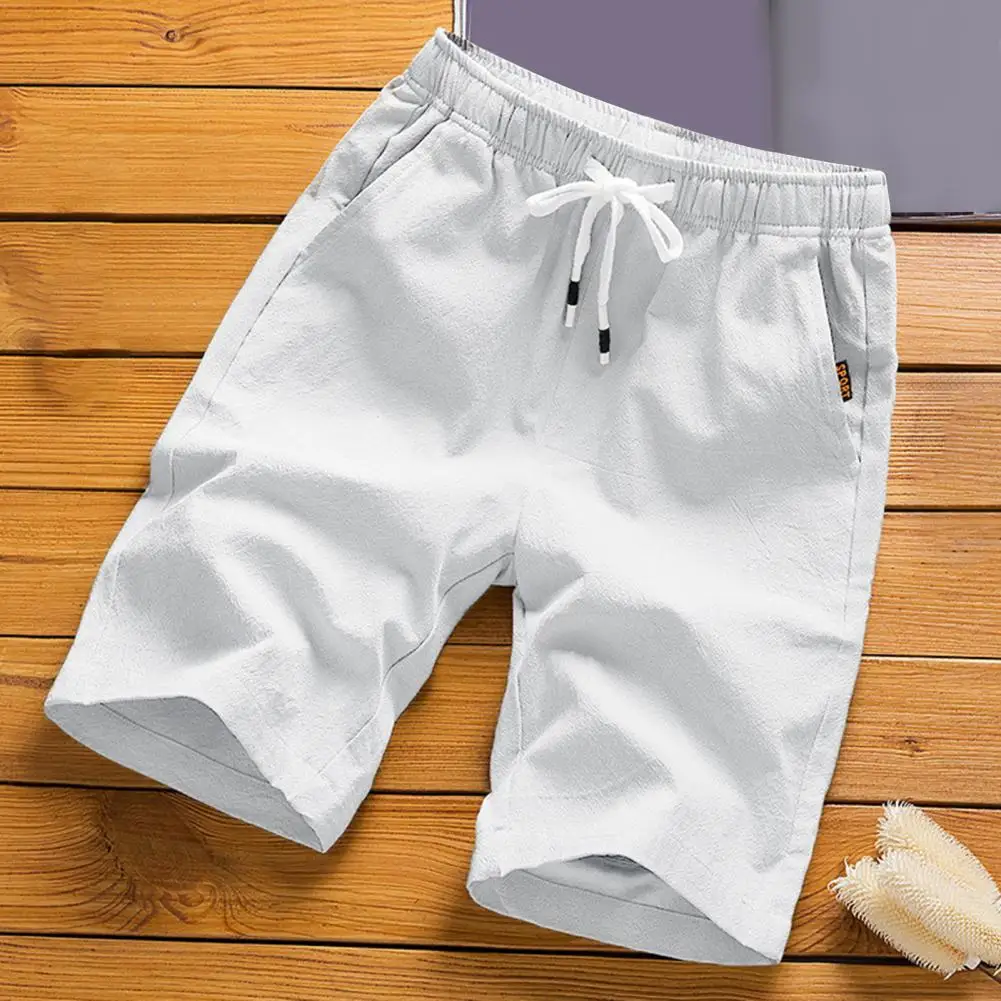 

Beach Shorts Thin Short Pants Quick Dry Lace-up Knee Length Pants Stylish Elastic Waist Knee Length Pants for Party